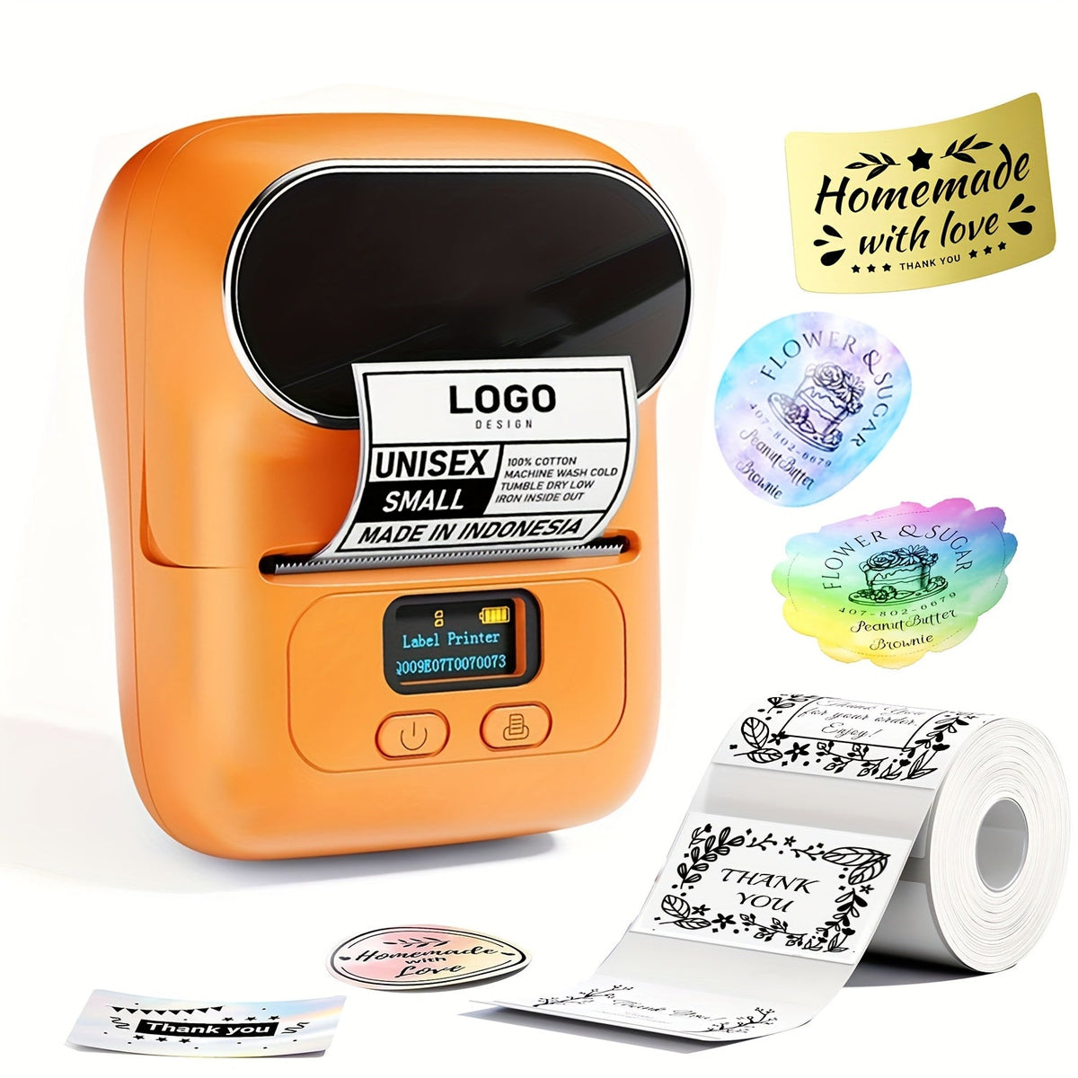 Label Makers - Barcode Label Printer Wireless Portable Thermal Printer For Small Business, Address, Logo, Clothing, Mailing, Sticker Printer For Phones & PC, Black