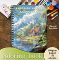 Coloring Book - 8.3 x 11.2 inches 32 pages Lake Scenery Coloring Book - Ideal gift for family or friends