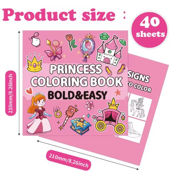 Princess Happy Birthday Coloring Book for Adults and Teens Stress Relief Creative Fun Activity Book Gift