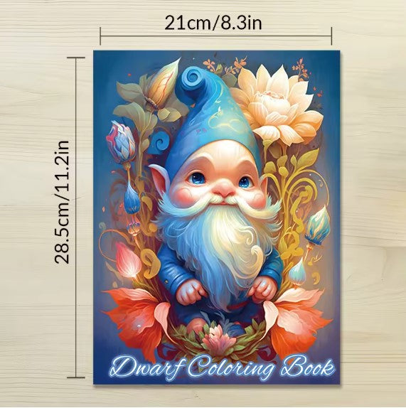 Cute Dwarfs Adult Coloring Book - 8.3x 11.2 Inch 32 Pages Coloring Book - Helps Reduce Stress and Ease Emotions