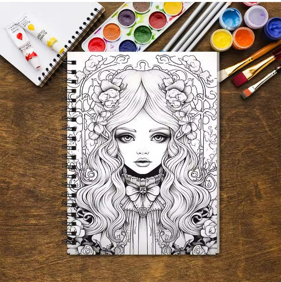 Adult Coloring Book - 8.3x 11.2 Inch 32 Pages Coloring Book Scary and Cute - Helps Reduce Stress and Ease Emotions