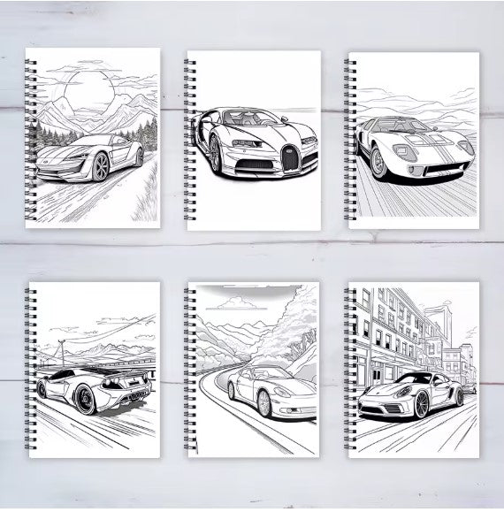 Racing Adult Coloring Book - 8.3x 11.2 Inch 22 Page Coloring Book - Helps Reduce Stress and Ease Emotions
