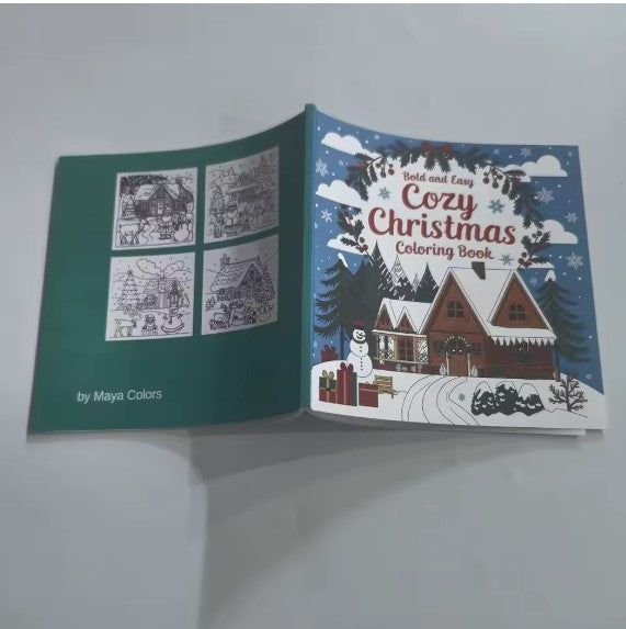 Cozy Christmas Coloring Book Bold and Easy Coloring For Adults And Teens Christmas Gift English Version