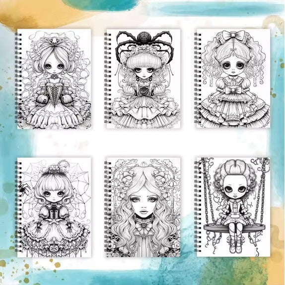 Adult Coloring Book - 8.3x 11.2 Inch 32 Pages Coloring Book Scary and Cute - Helps Reduce Stress and Ease Emotions