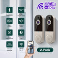 Wireless Video Doorbell, Wall Mounted, 1440P, with AI Motion Detection, Remote Control Via Cell Phone, Easy to Install, for Home Monitoring, Two-Way Audio, Rechargeable Battery, Night Vision Function