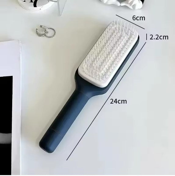 Automatic Cleaning Rotating Lifting Comb Self Cleaning Hairbrush Rotating Retractable Anti Static Massage Comb Scalp Hair Comb