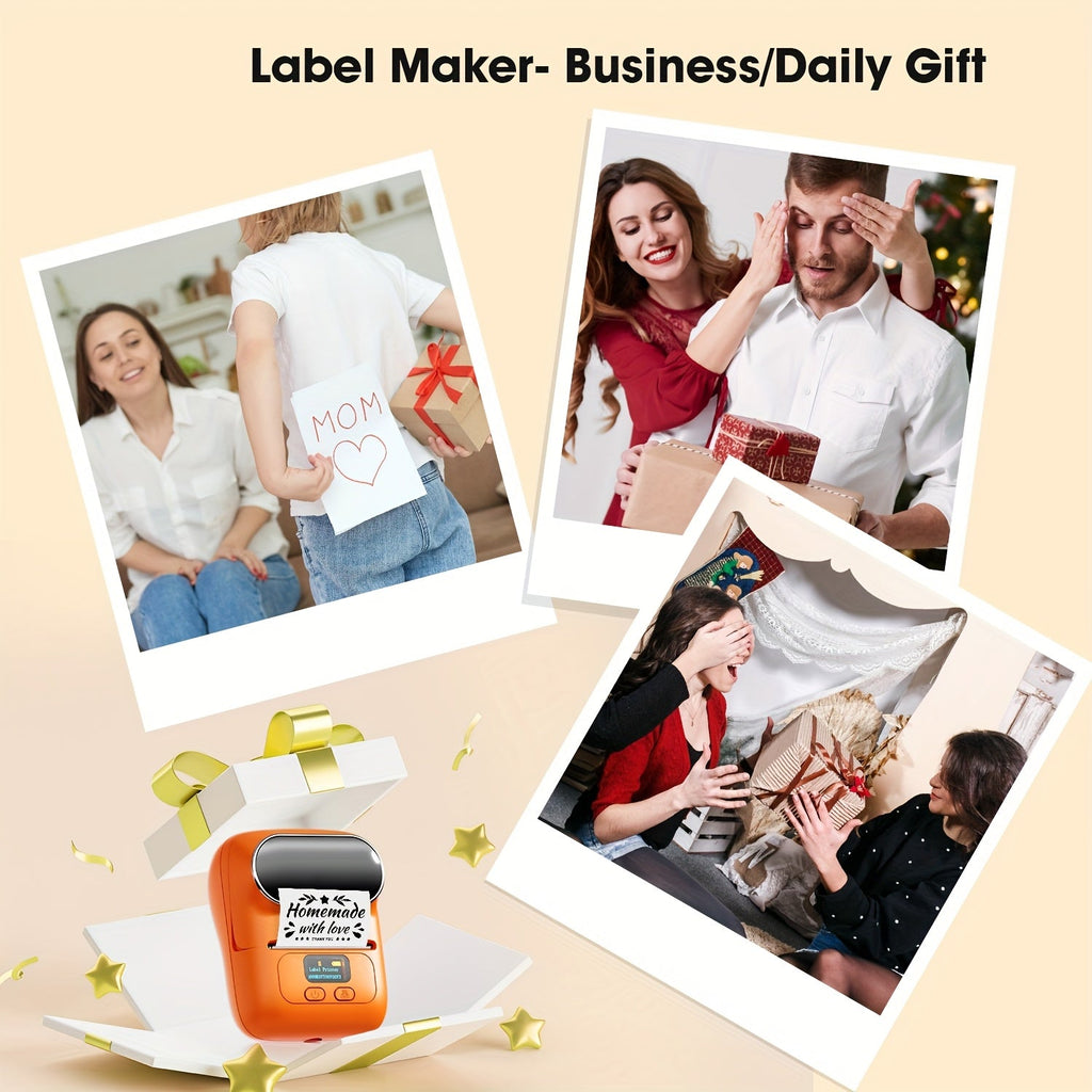 Label Makers - Barcode Label Printer Wireless Portable Thermal Printer For Small Business, Address, Logo, Clothing, Mailing, Sticker Printer For Phones & PC, Black