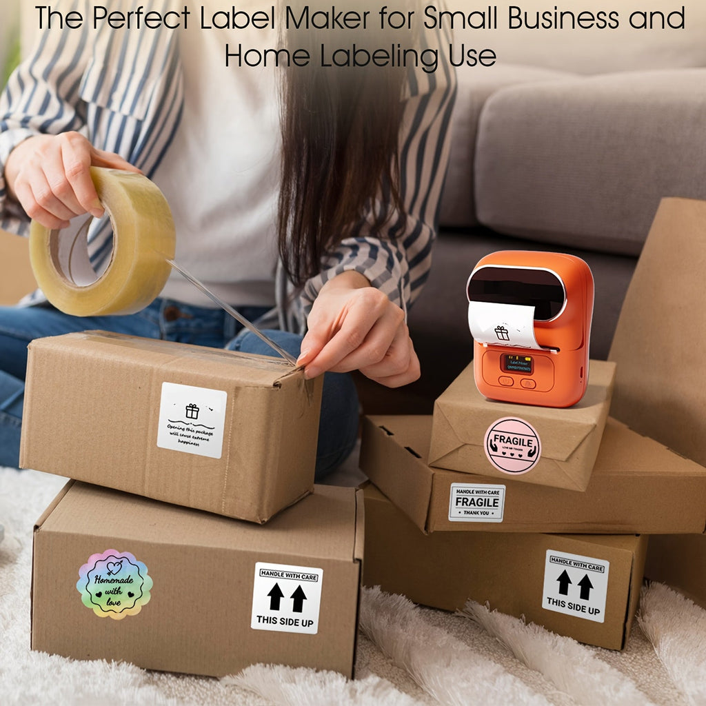 Label Makers - Barcode Label Printer Wireless Portable Thermal Printer For Small Business, Address, Logo, Clothing, Mailing, Sticker Printer For Phones & PC, Black