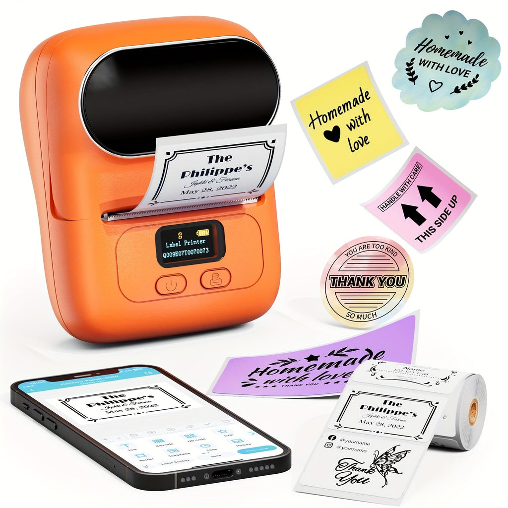 Label Makers - Barcode Label Printer Wireless Portable Thermal Printer For Small Business, Address, Logo, Clothing, Mailing, Sticker Printer For Phones & PC, Black